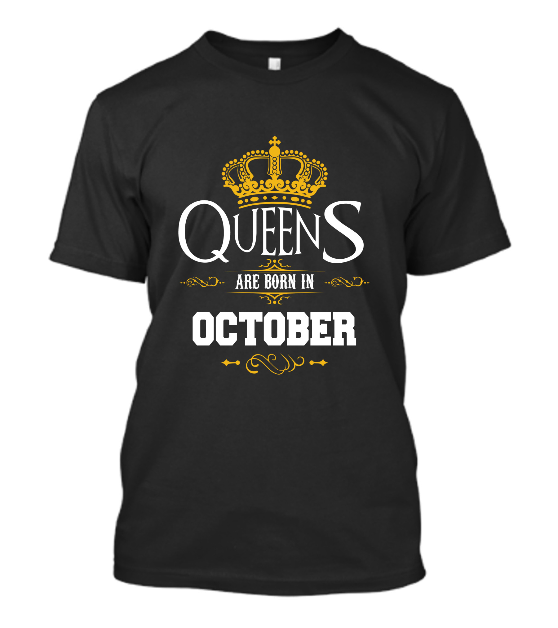 Queens Are Born In October Shirt With Crown T-Shirt