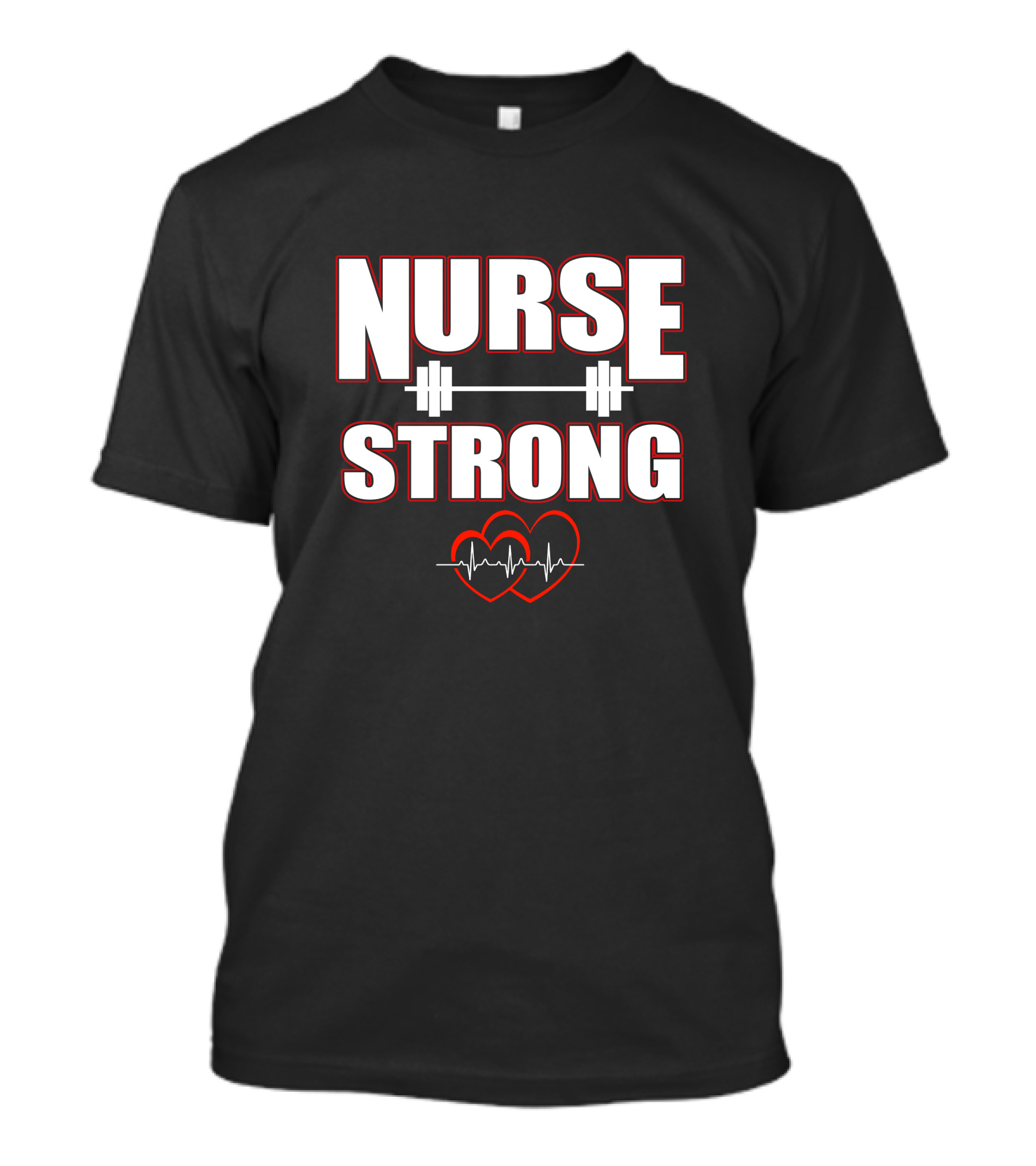 Nurse Strong Weightlifting Heartbeat T-Shirt