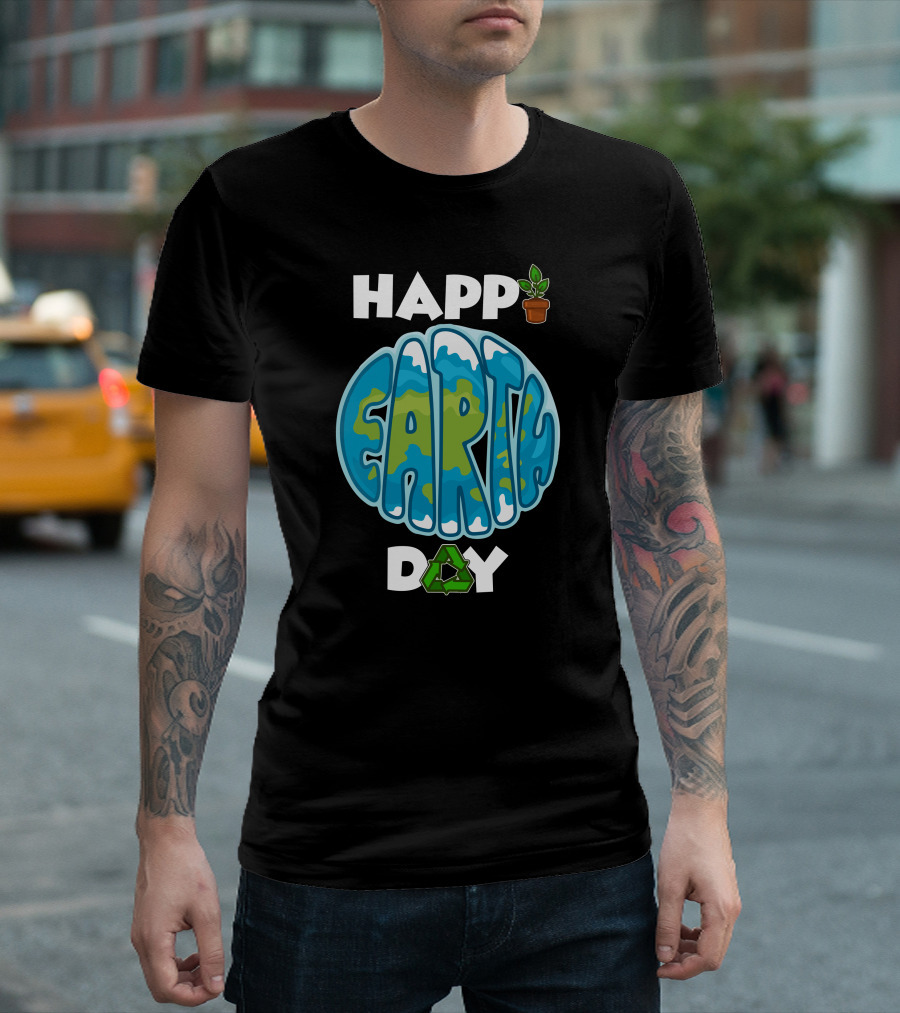 Happy Earth Day Green Planet Recycling T-Shirt