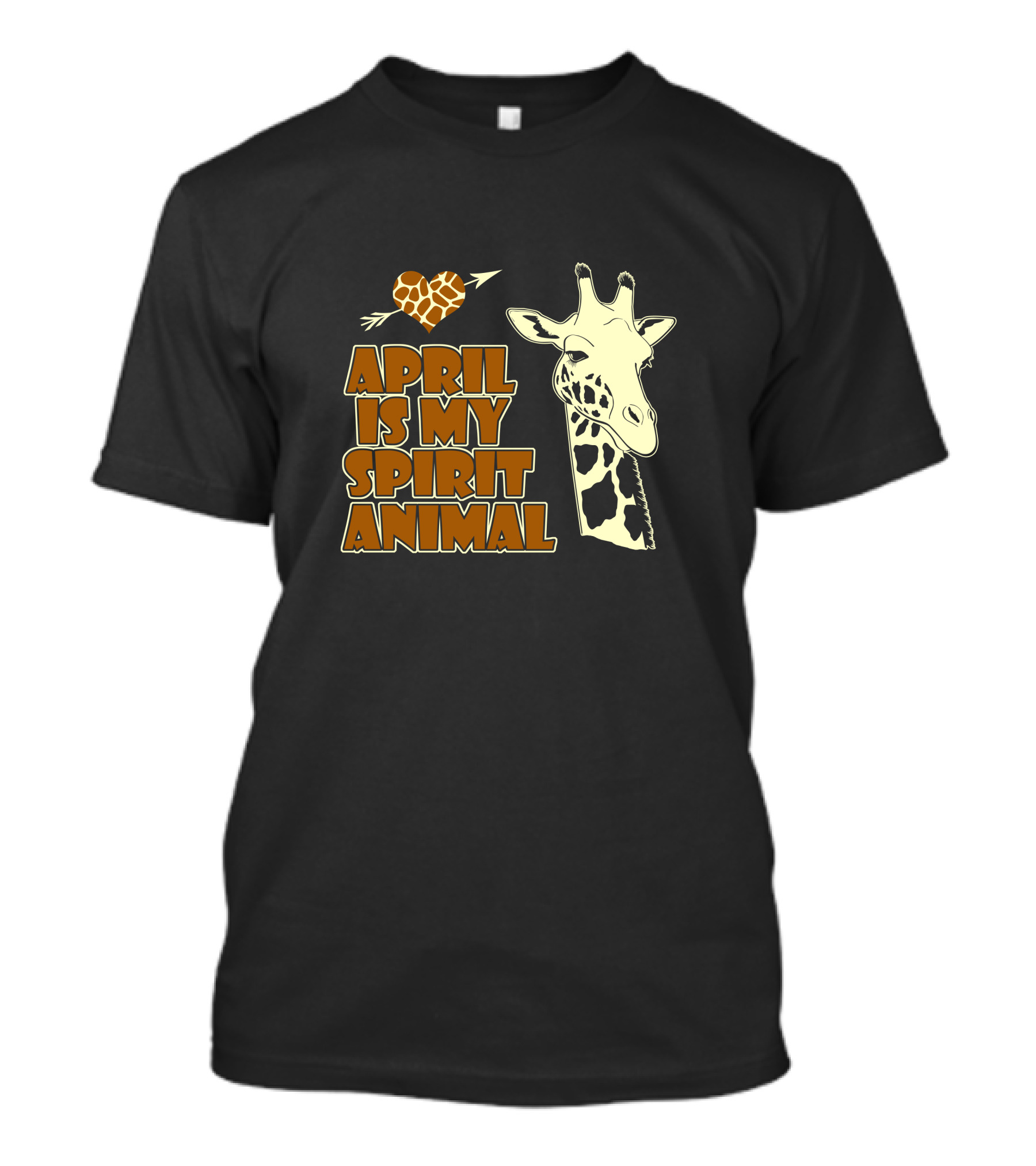 April Is My Spirit Animal Giraffe Heart Arrow T-Shirt