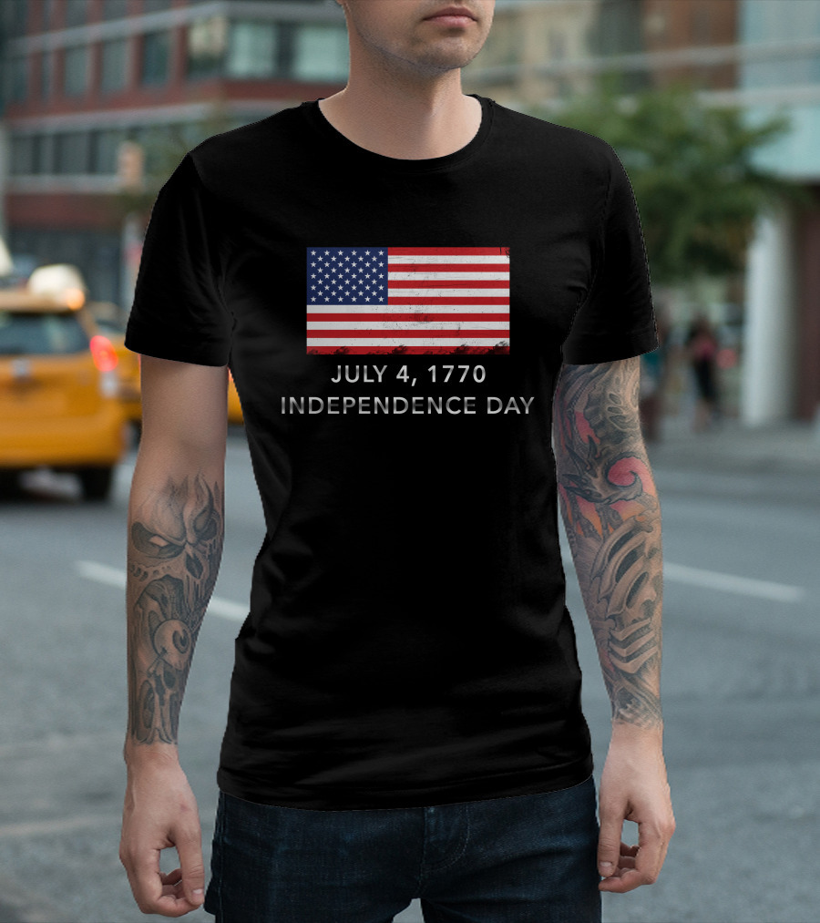 July 4, 1770 Independence Day USA Flag T-Shirt