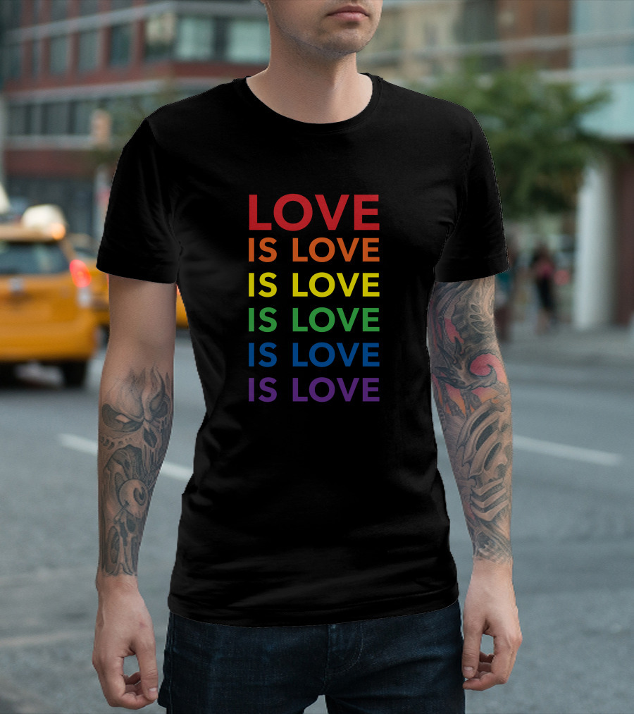Love Is Love Rainbow Pride Flag Colors T-Shirt