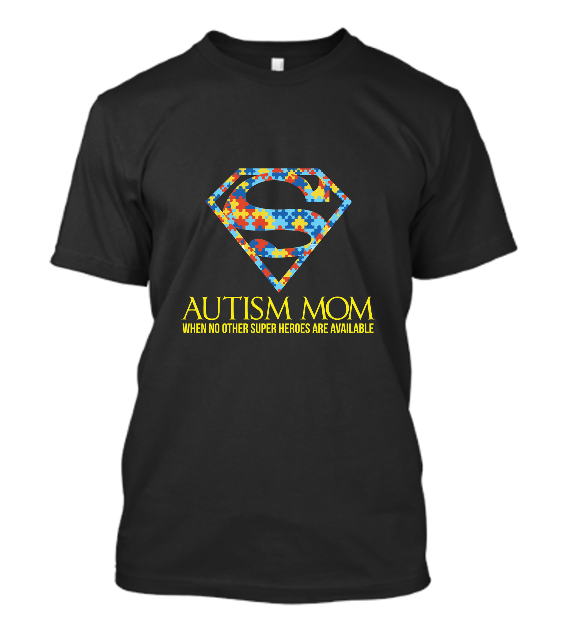 Autism Mom Super Hero Puzzle Ribbon T-Shirt