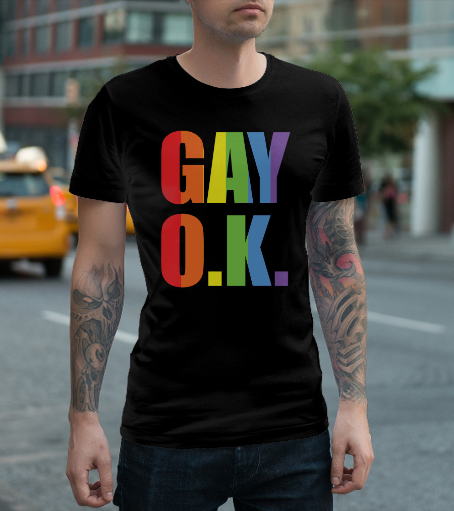 GAY O.K. Set Of Gay Pride Black Gay Pride T-Shirt
