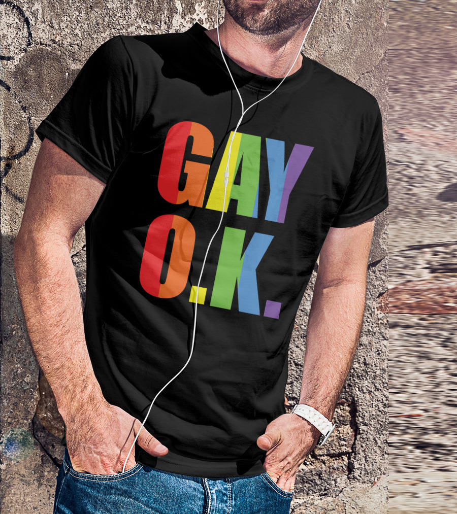 GAY O.K. Set Of Gay Pride Black Gay Pride T-Shirt