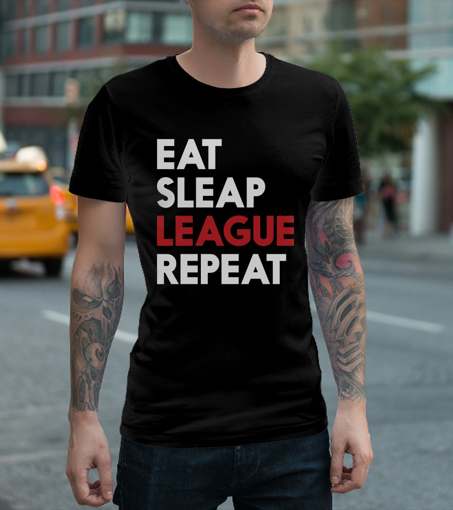 Eat Sleep League Repeat Gamer LOL T-Shirt