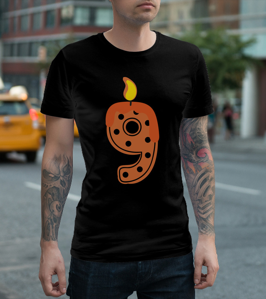 I'm 9 Nine Years Old Birthday Candle Polka Dot T-Shirt