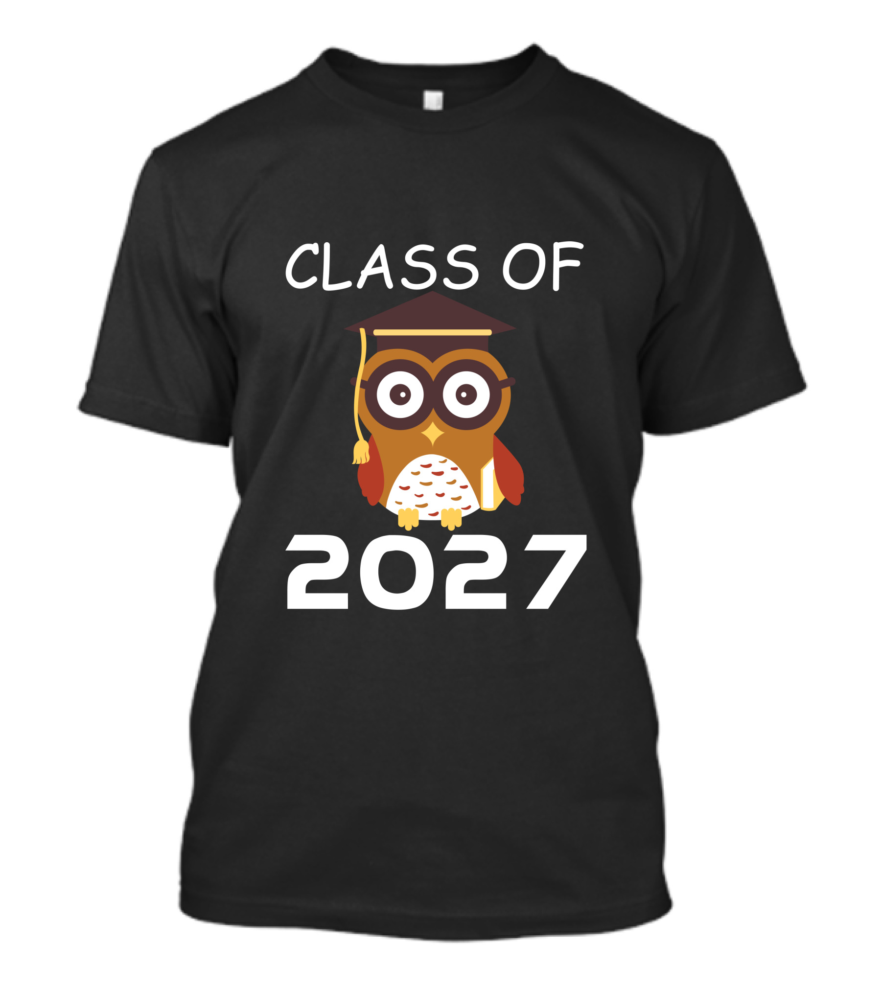 Class Of 2027 Owl With Graduation Cap T-Shirt